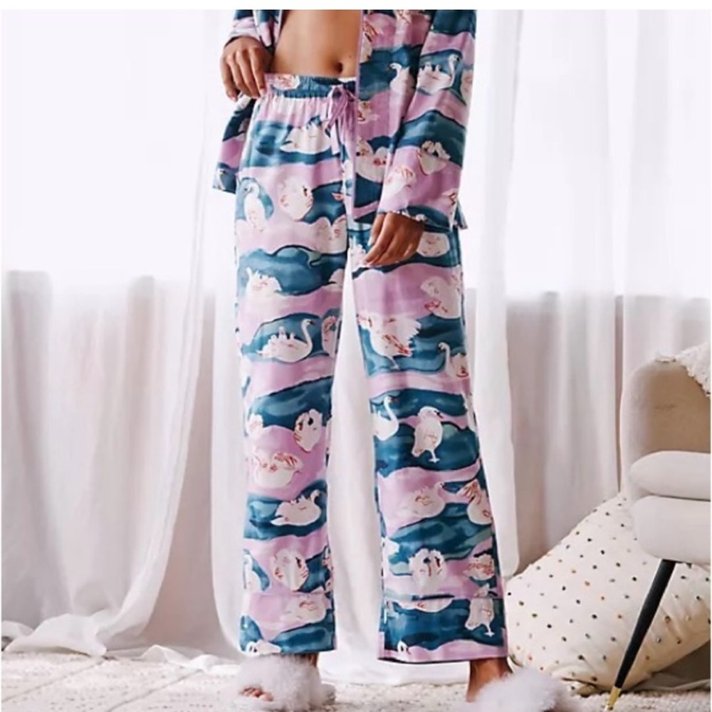 Anthropologie Olivia Wendell Swan Flannel Sleep Pants  XXS